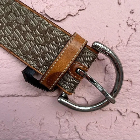 Vintage Coach Monogrammed Belt Leather Size XL